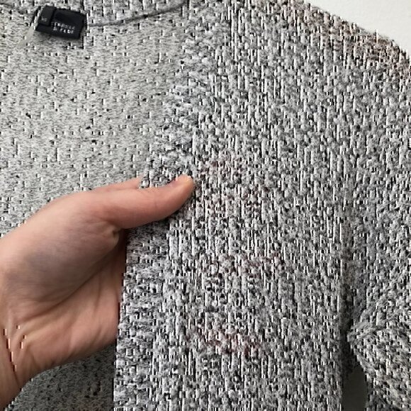 SPARKLE FADE URBAN OUTFITTERS White Black Open Marled Knit Cardigan Sweater XS - Picture 7 of 9